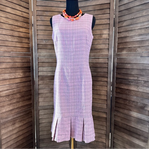 Maggy London Pink Midi Dress with‎ Flared Hem - Picture 1 of 9